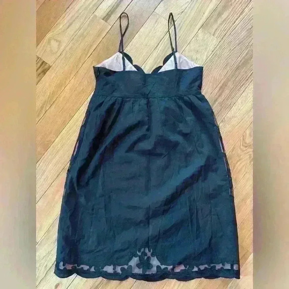 Betsey Johnson Vintage Black Mini Dress Empire Waist Illusion Sheer Y2K SZ 6 - Picture 9 of 16